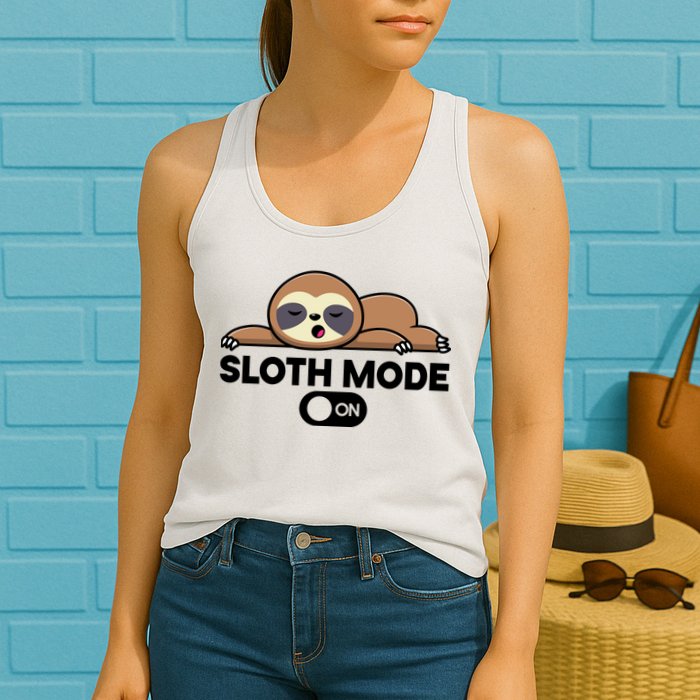 Sloth Mode On Funny Lazy Womens Tank Top