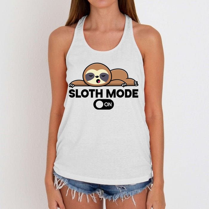 Sloth Mode On Funny Lazy Women's Knotted Racerback Tank