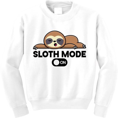 Sloth Mode On Funny Lazy Kids Sweatshirt