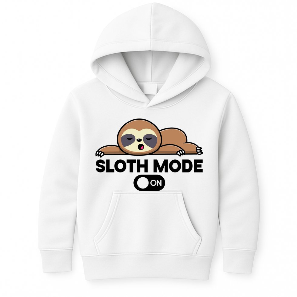 Sloth Mode On Funny Lazy Kids Hoodie