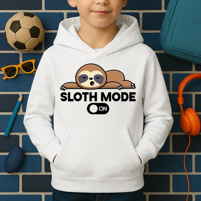 Sloth Mode On Funny Lazy Kids Hoodie