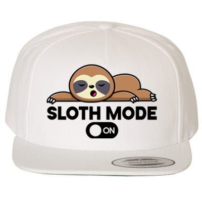 Sloth Mode On Funny Lazy Wool Snapback Cap