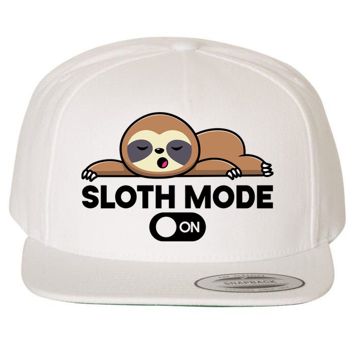 Sloth Mode On Funny Lazy Wool Snapback Cap
