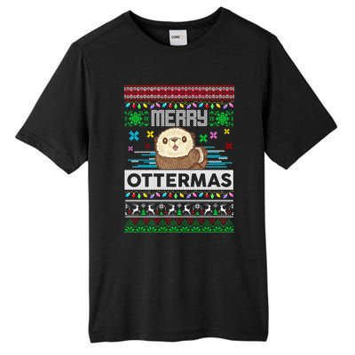 Sloth Merry Ottermas Christmas Ugly Sweater Gift Tall Fusion ChromaSoft Performance T-Shirt