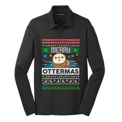 Sloth Merry Ottermas Christmas Ugly Sweater Gift Silk Touch Performance Long Sleeve Polo