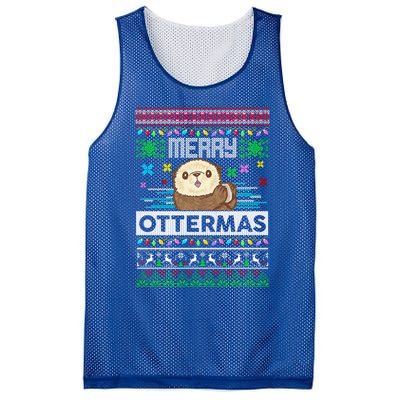 Sloth Merry Ottermas Christmas Ugly Sweater Gift Mesh Reversible Basketball Jersey Tank