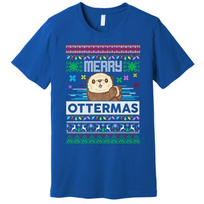 Sloth Merry Ottermas Christmas Ugly Sweater Gift Premium T-Shirt