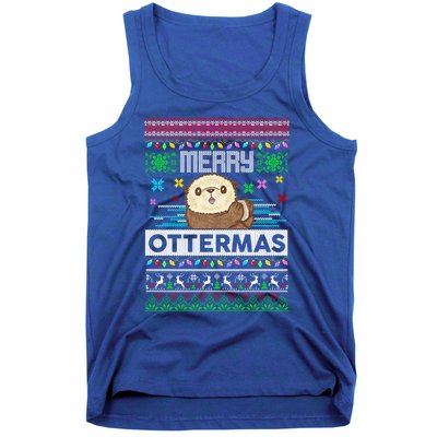 Sloth Merry Ottermas Christmas Ugly Sweater Gift Tank Top