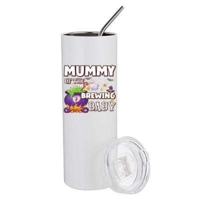 Spooky Mama Of Brewing Halloween Theme Shower Gift Stainless Steel Tumbler