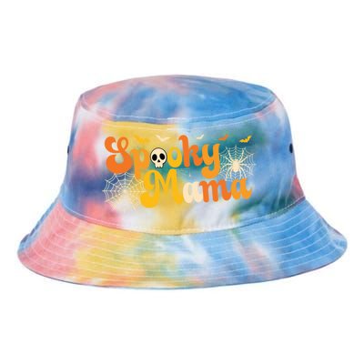 Spooky Mama Outfit Witch Mom Halloween Retro Groovy Gift Tie Dye Newport Bucket Hat