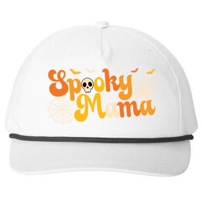 Spooky Mama Outfit Witch Mom Halloween Retro Groovy Gift Snapback Five-Panel Rope Hat