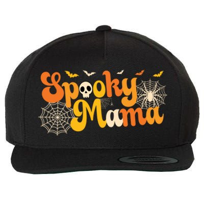 Spooky Mama Outfit Witch Mom Halloween Retro Groovy Gift Wool Snapback Cap