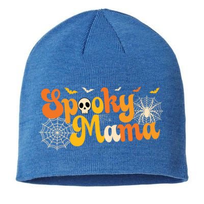 Spooky Mama Outfit Witch Mom Halloween Retro Groovy Gift Sustainable Beanie