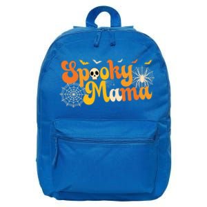 Spooky Mama Outfit Witch Mom Halloween Retro Groovy Gift 16 in Basic Backpack