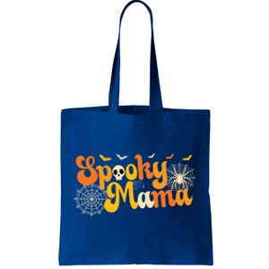 Spooky Mama Outfit Witch Mom Halloween Retro Groovy Gift Tote Bag