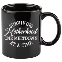 Surviving Motherhood One Meltdown At A Time Gift 11oz C Handle Ceramic Mug