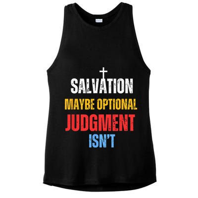 Salvation Maybe Optional Judgment Isn’t Christian Ladies PosiCharge Tri-Blend Wicking Tank