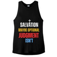 Salvation Maybe Optional Judgment Isn’t Christian Ladies PosiCharge Tri-Blend Wicking Tank