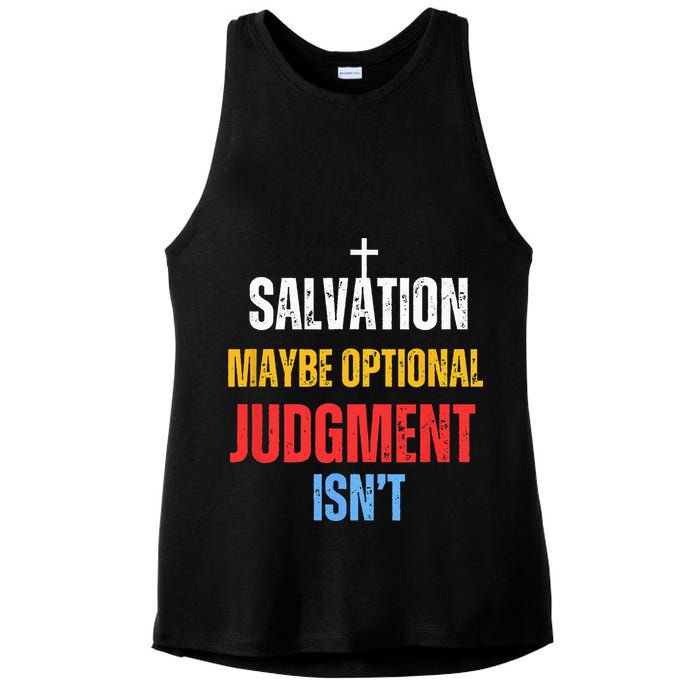 Salvation Maybe Optional Judgment Isn’t Christian Ladies PosiCharge Tri-Blend Wicking Tank