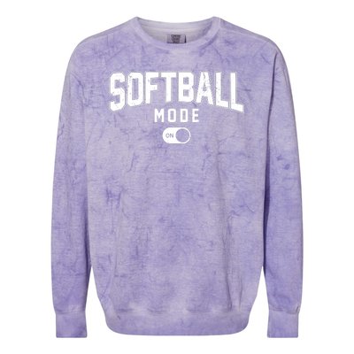 Softball Mode On Colorblast Crewneck Sweatshirt