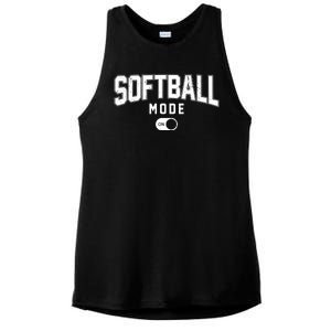 Softball Mode On Ladies PosiCharge Tri-Blend Wicking Tank