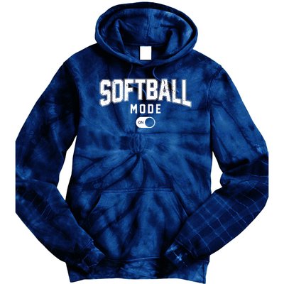 Softball Mode On Tie Dye Hoodie