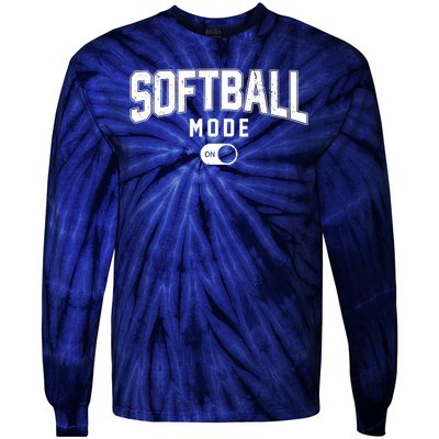 Softball Mode On Tie-Dye Long Sleeve Shirt