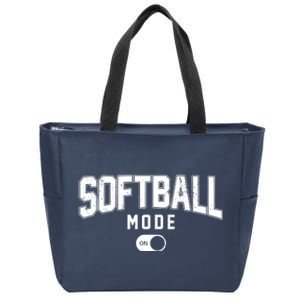 Softball Mode On Zip Tote Bag