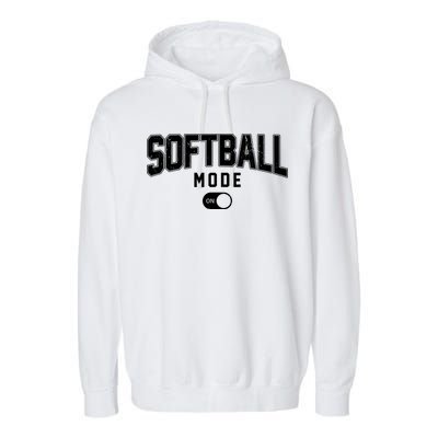 Softball Mode On Garment-Dyed Fleece Hoodie