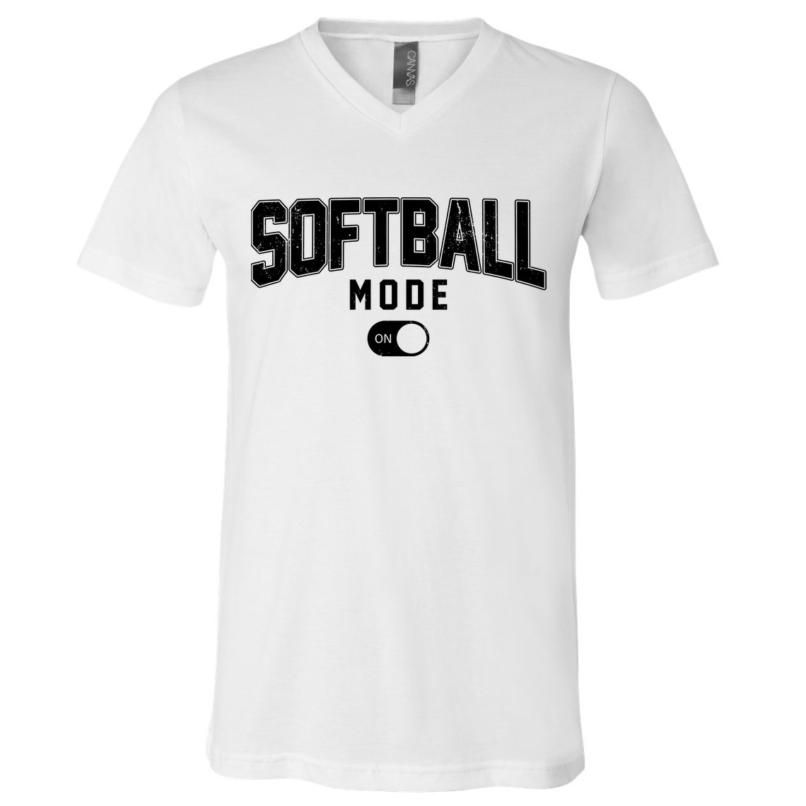Softball Mode On V-Neck T-Shirt