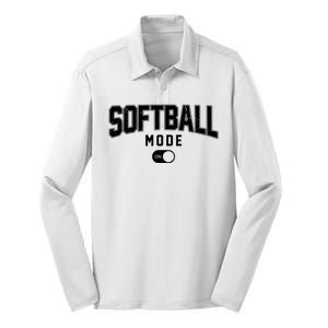 Softball Mode On Silk Touch Performance Long Sleeve Polo