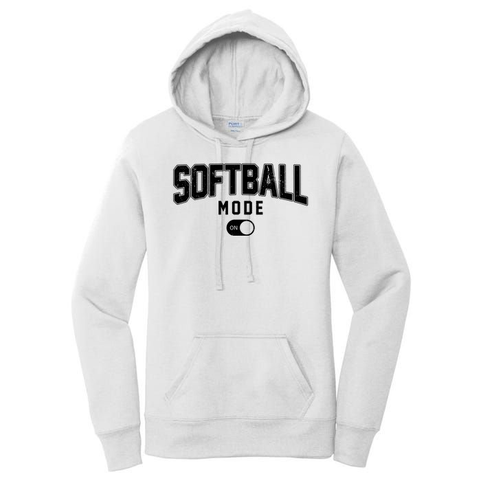 Softball Mode On Women's Pullover Hoodie