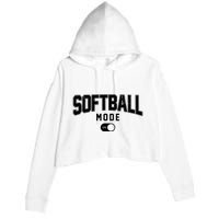 Softball Mode On Crop Fleece Hoodie