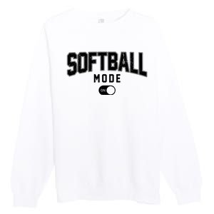 Softball Mode On Premium Crewneck Sweatshirt