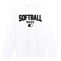 Softball Mode On Premium Crewneck Sweatshirt