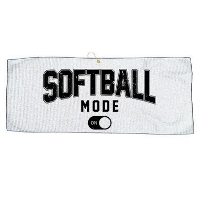 Softball Mode On Large Microfiber Waffle Golf Towel