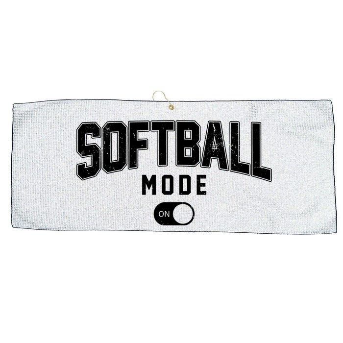 Softball Mode On Large Microfiber Waffle Golf Towel