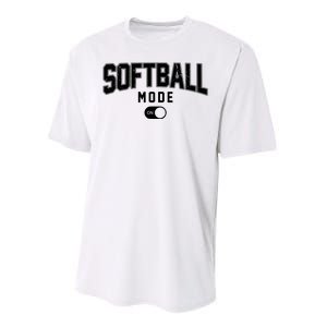 Softball Mode On Performance Sprint T-Shirt