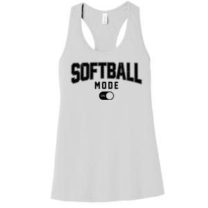 Softball Mode On Women's Racerback Tank