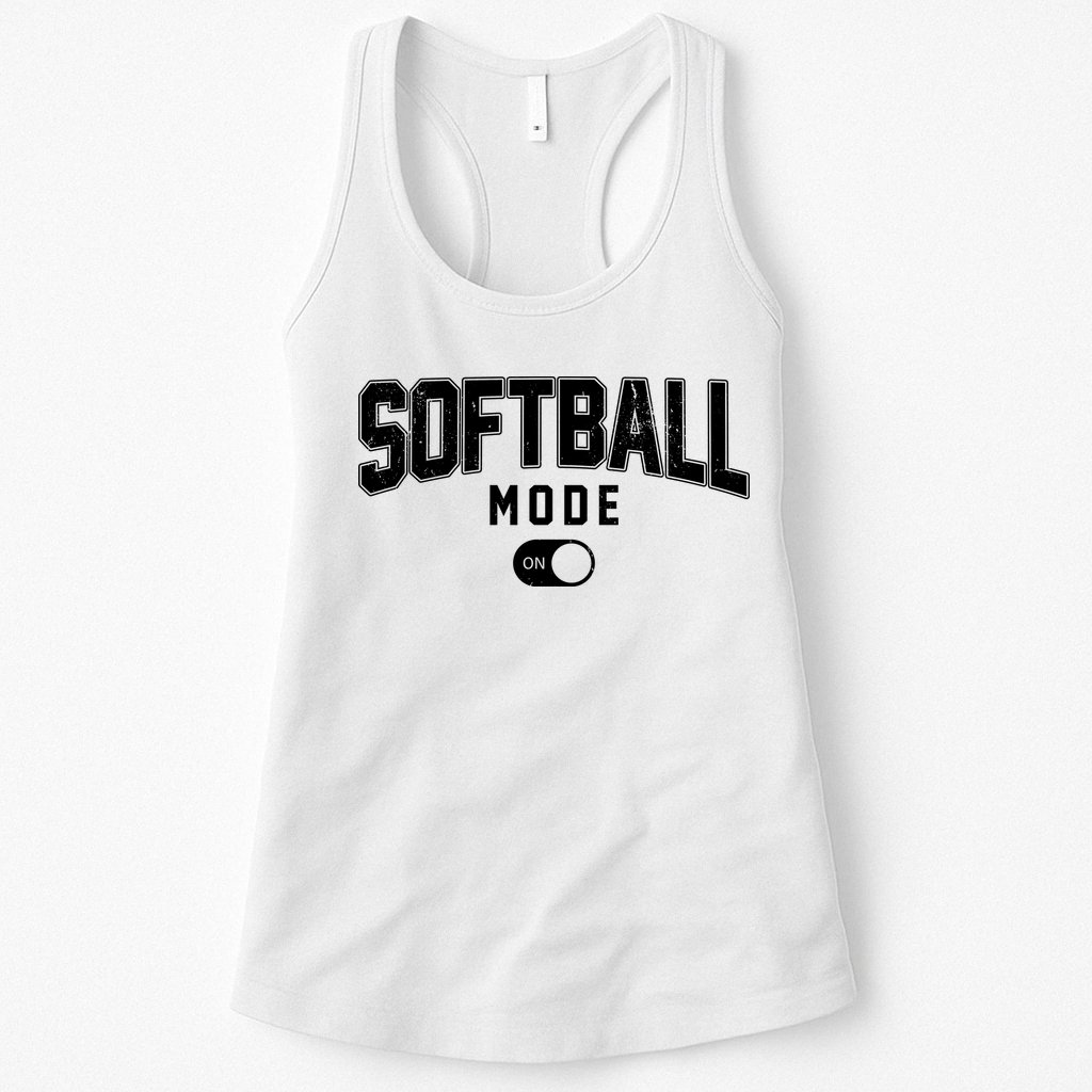 Softball Mode On Womens Tank Top