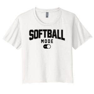 Softball Mode On Women's Crop Top Tee