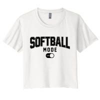 Softball Mode On Women's Crop Top Tee