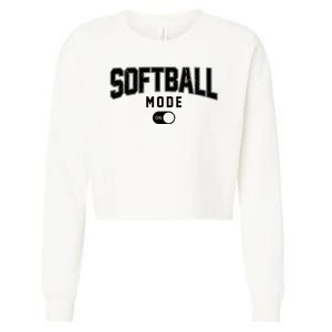 Softball Mode On Cropped Pullover Crew