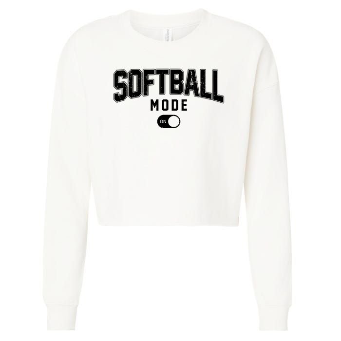 Softball Mode On Cropped Pullover Crew