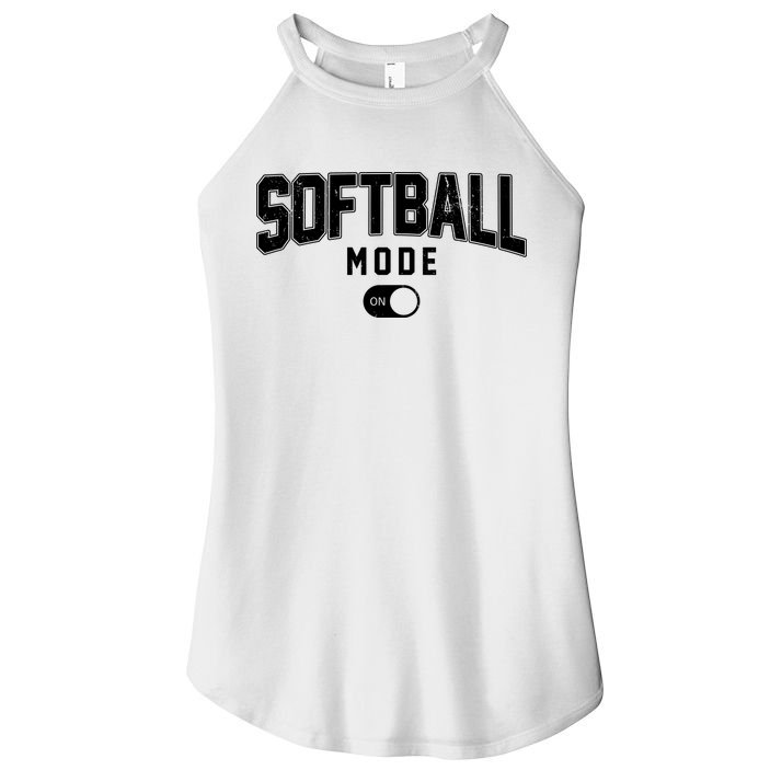 Softball Mode On Women's Perfect Tri Rocker Tank