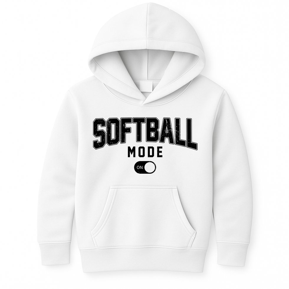 Softball Mode On Kids Hoodie