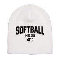 Softball Mode On Short Acrylic Beanie
