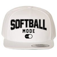 Softball Mode On Wool Snapback Cap