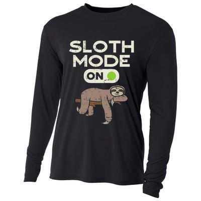 Sloth Mode On Funny Lazy Sleep Animal Lover Women Gift Cooling Performance Long Sleeve Crew