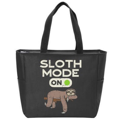 Sloth Mode On Funny Lazy Sleep Animal Lover Women Gift Zip Tote Bag